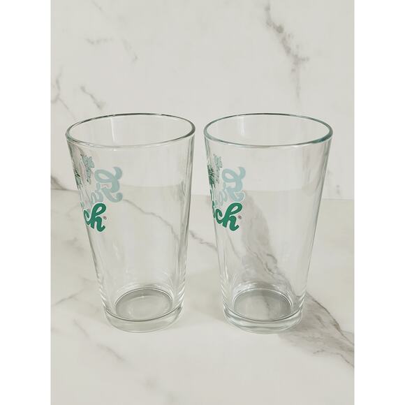 Dutch Grolsch Brewery Pint Beer Clear Glass 16oz Drinkware 5 1/2" Tumbler x2 - Picture 7 of 12